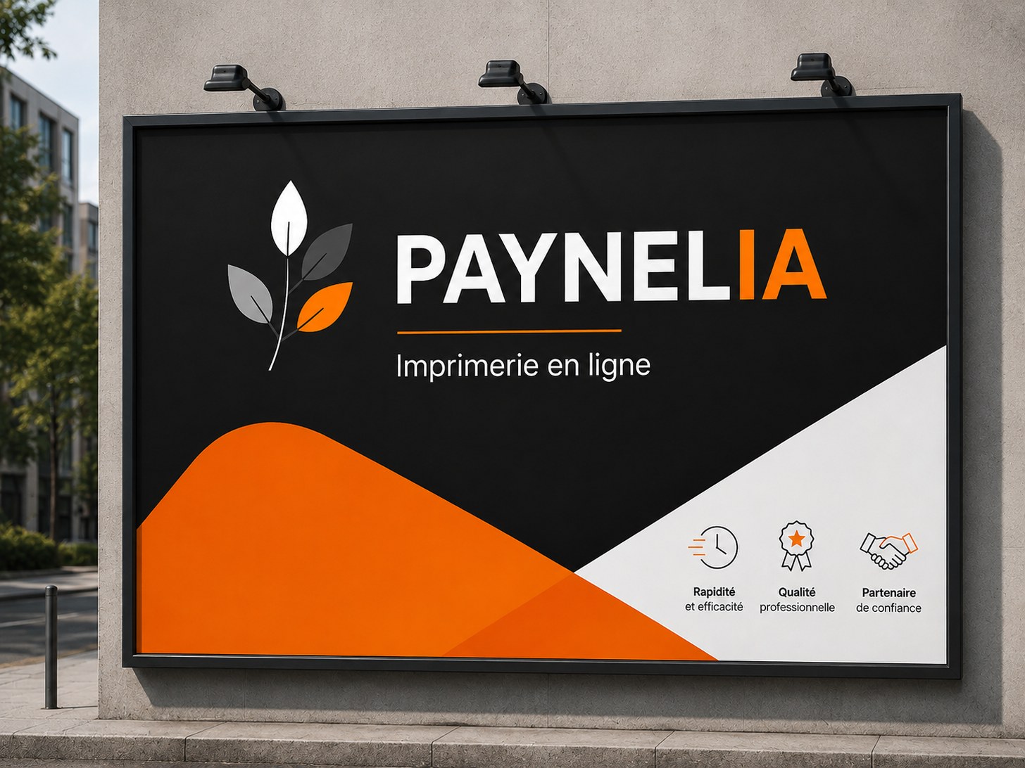 Affiche 4 × 3 sur panneau d'affichage urbain — Paynelia