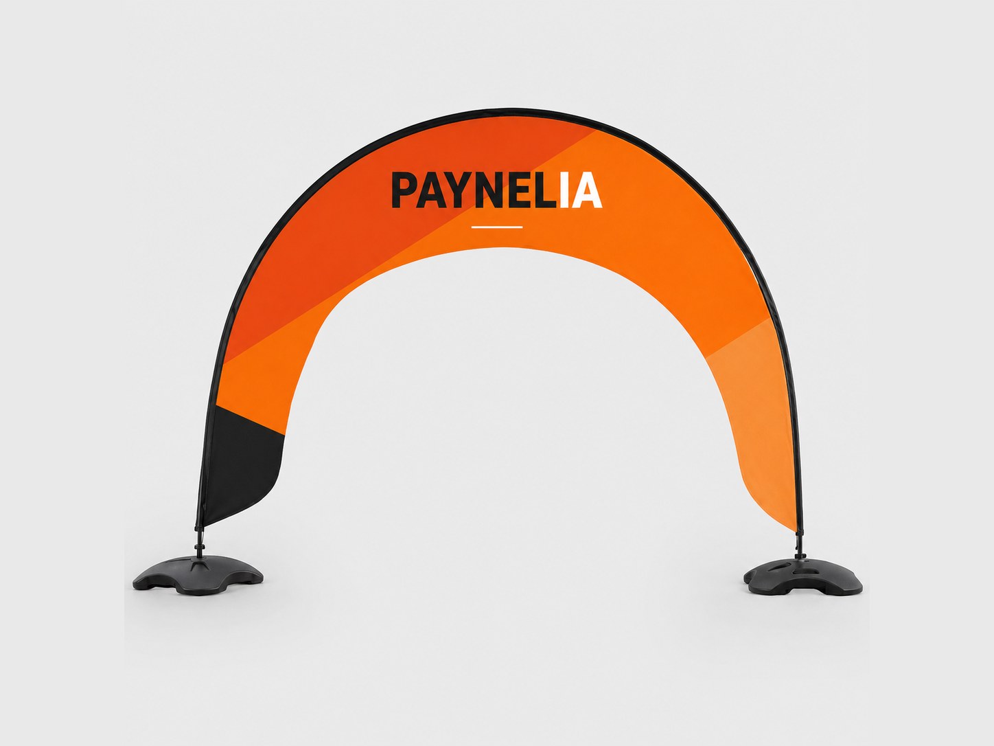 Arche publicitaire personnalisée forme lune sur embases — Paynelia