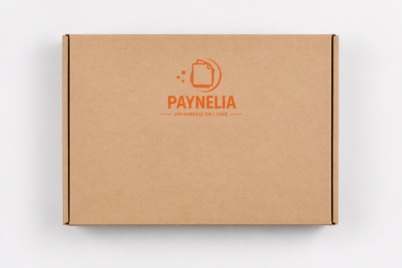 Boîte d’expédition premium personnalisée Paynelia, carton noir avec logo imprimé