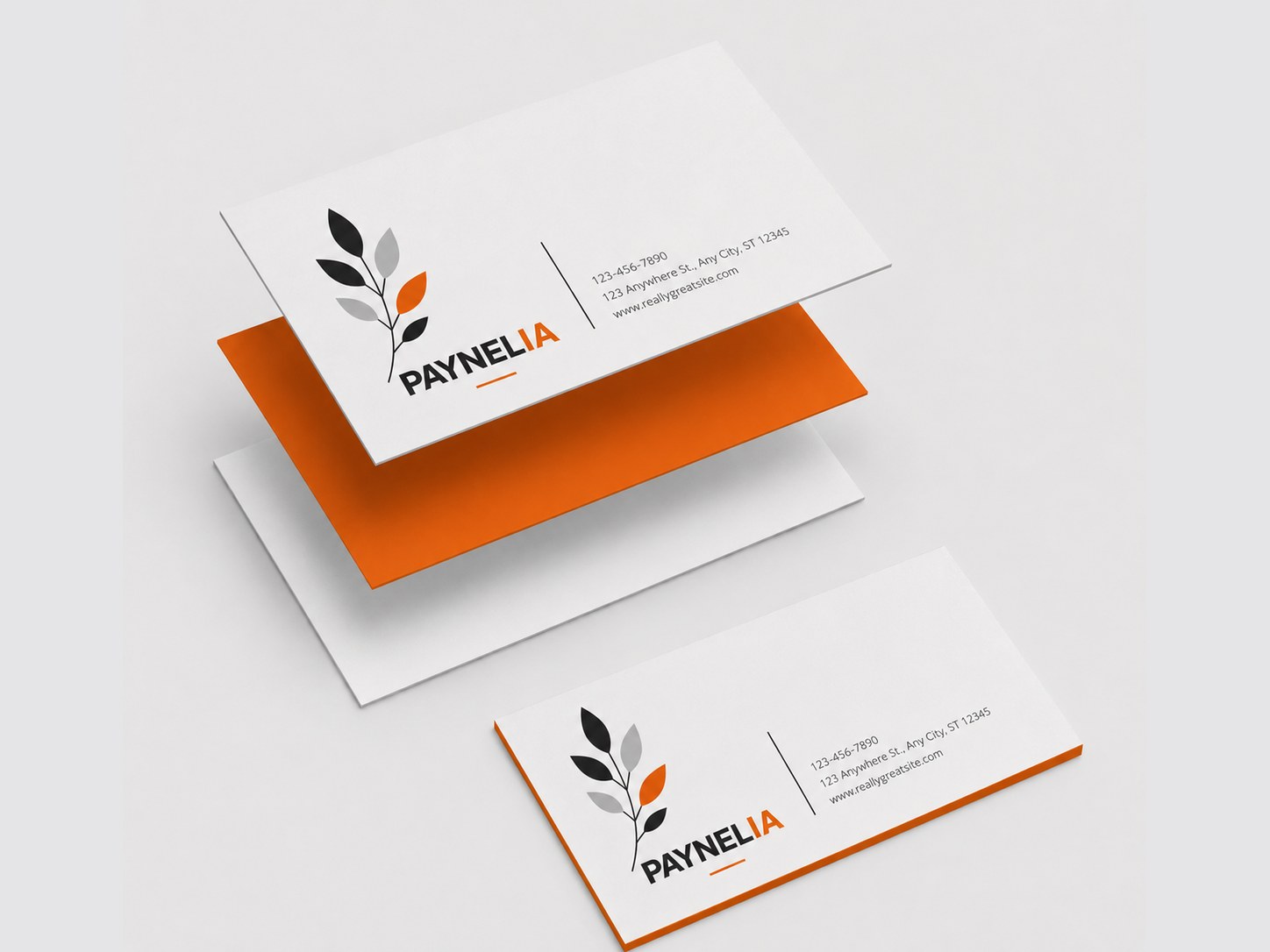 Cartes de visite à tranche colorée orange — Paynelia