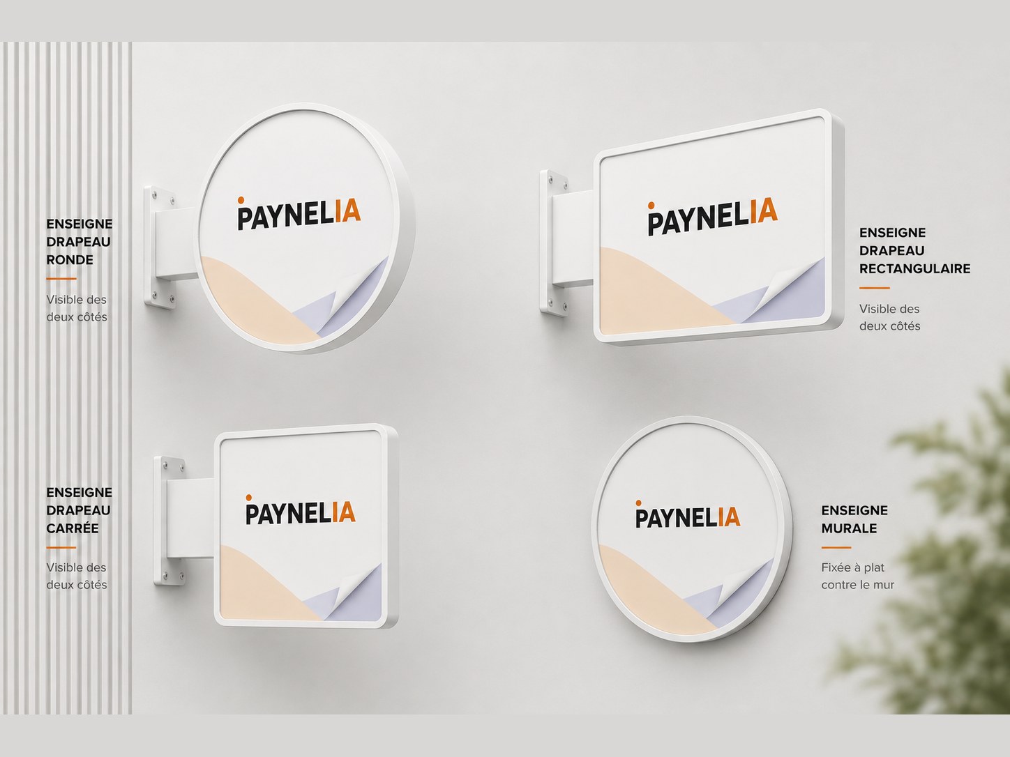 Enseigne drapeau lumineuse personnalisée — Paynelia