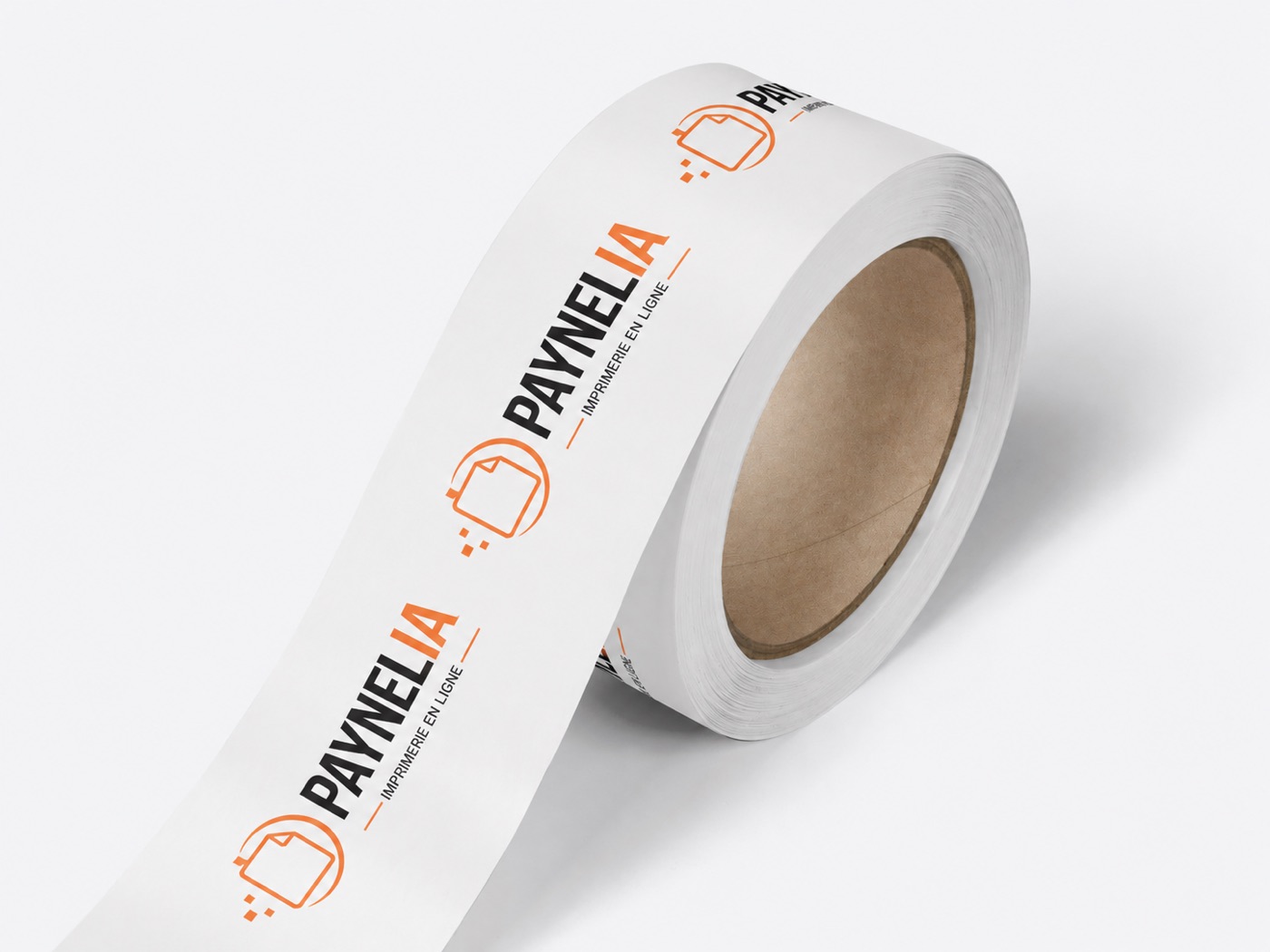 Rouleau d’étiquettes autocollantes personnalisées Paynelia sur mandrin carton
