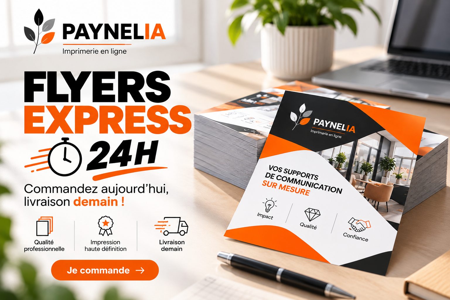 Flyers imprimés en 24 heures, formats A6 à A4 — Paynelia