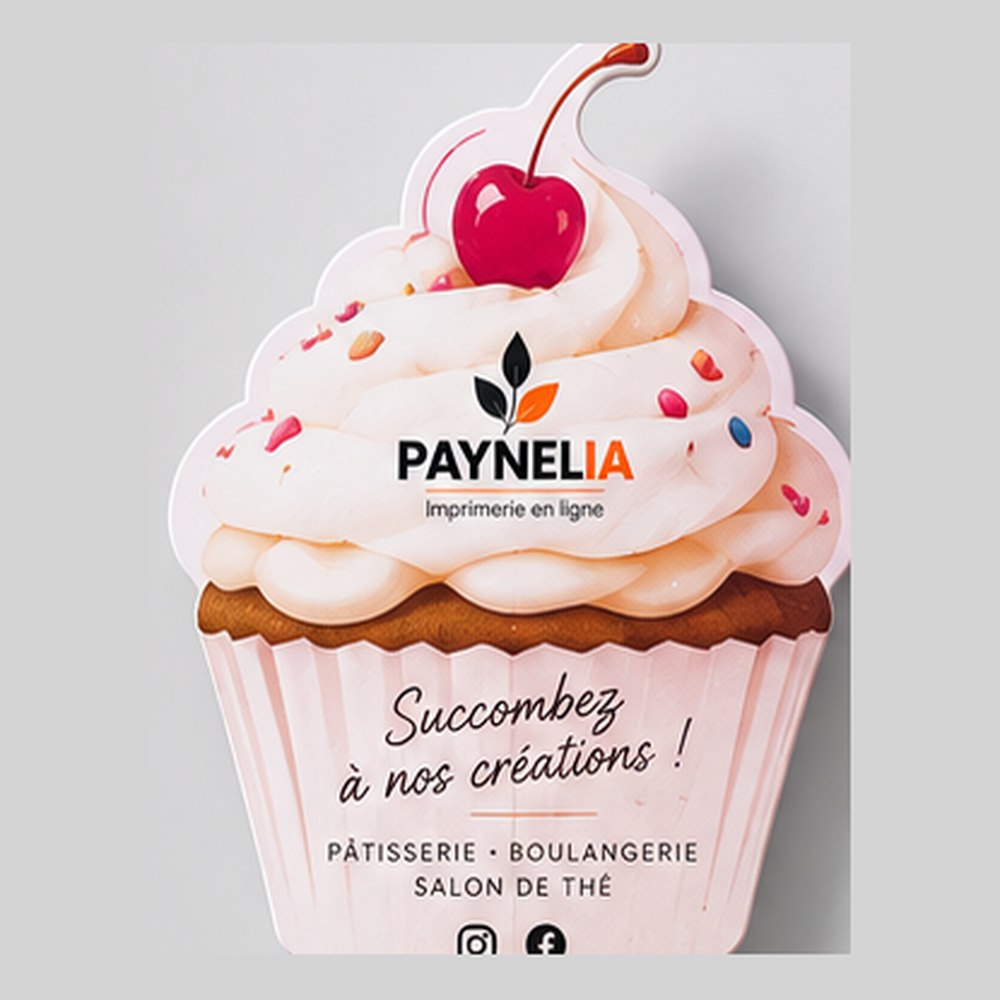 Le flyer en forme de cupcake