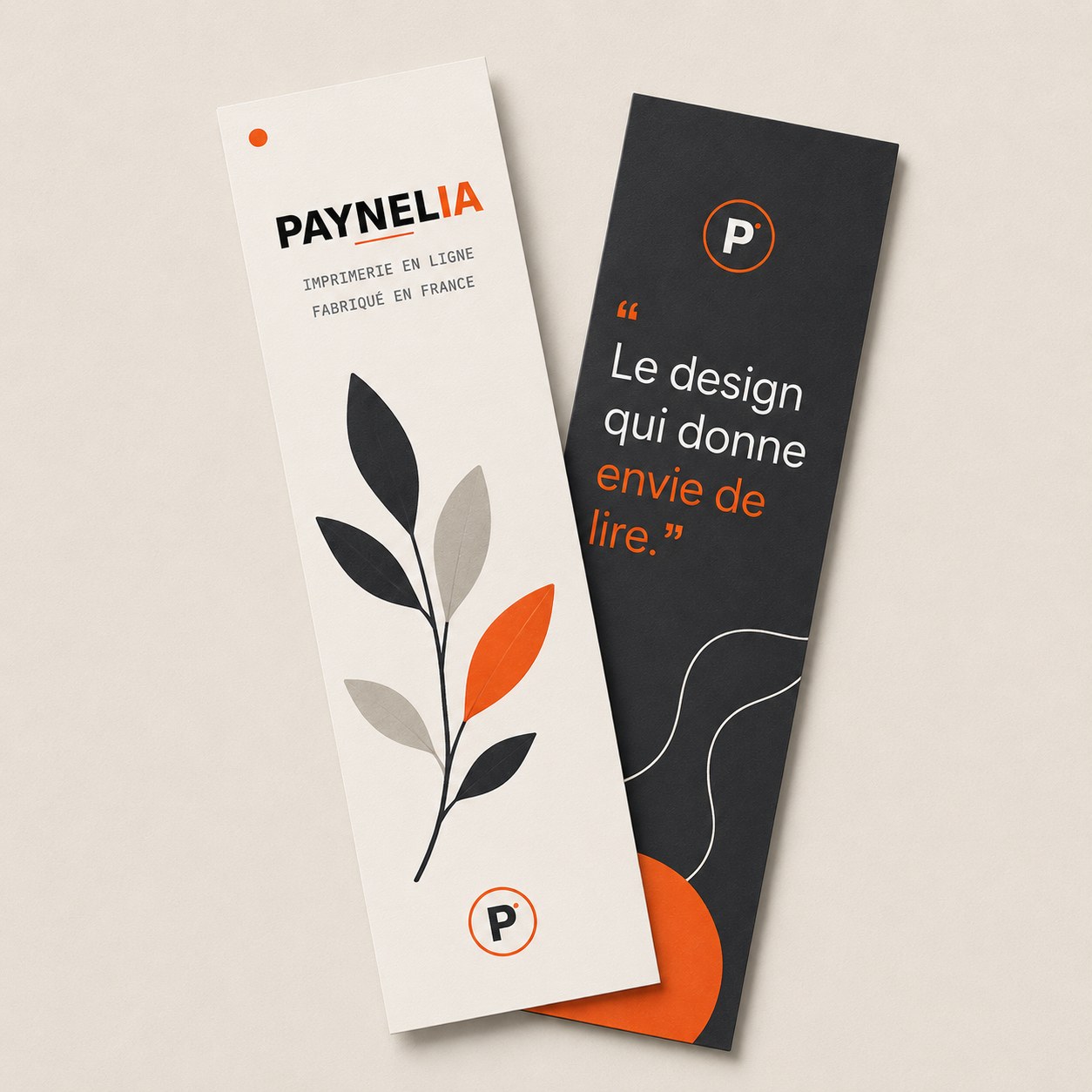 Marque-pages personnalisés recto-verso, blanc et noir — Paynelia