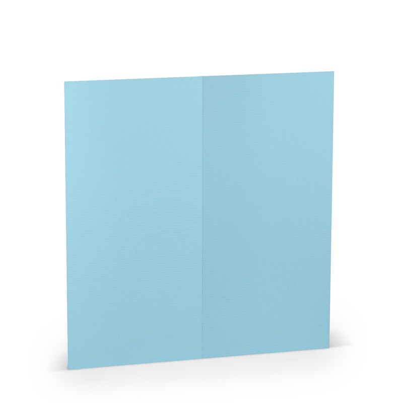 cartes pliantes (portrait) colorées bleu (bleu délavé) 100 x 210 mm (dl) | 220 g/qm côtelé (paperado) | sans fenêtre | pas de fermeture | pas de rabat | 50 pièces