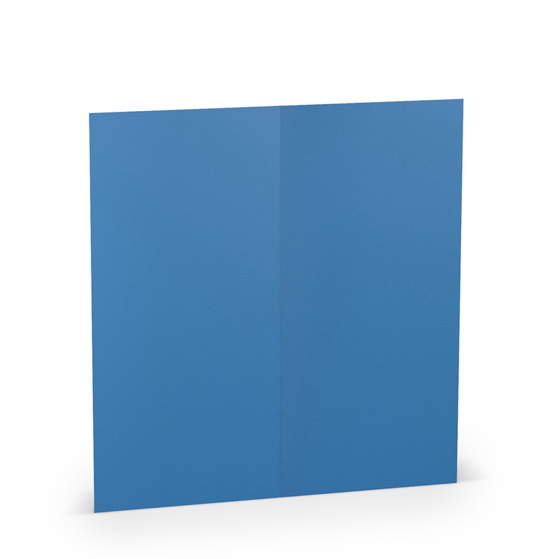 cartes pliantes (portrait) colorées bleu (bleu dur) 100 x 210 mm (dl) | 220 g/qm côtelé (paperado) | sans fenêtre | pas de fermeture | pas de rabat | 50 pièces