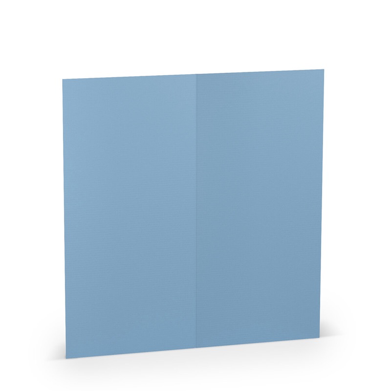 cartes pliantes (portrait) colorées bleu (bleu foncé) 100 x 210 mm (dl) | 220 g/qm côtelé (paperado) | sans fenêtre | pas de fermeture | pas de rabat | 50 pièces