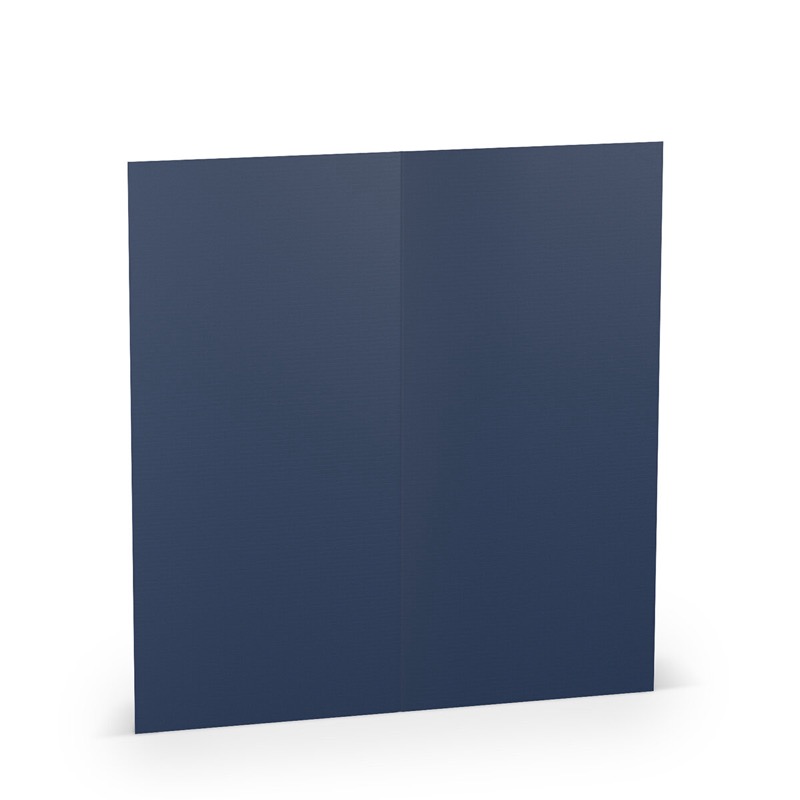 cartes pliantes (portrait) colorées bleu (blue-jeans) 100 x 210 mm (dl) | 220 g/qm côtelé (paperado) | sans fenêtre | pas de fermeture | pas de rabat | 50 pièces