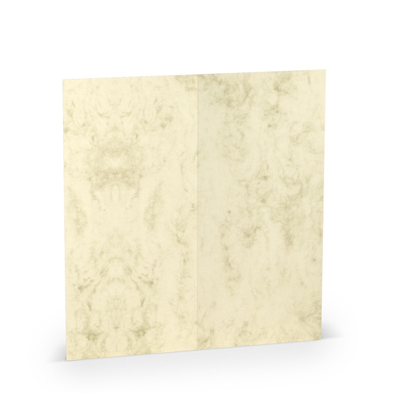 cartes pliantes (portrait) colorées crème (chamois marbré) 100 x 210 mm (dl) | 220 g/qm offset (paperado) | sans fenêtre | pas de fermeture | pas de rabat | 50 pièces