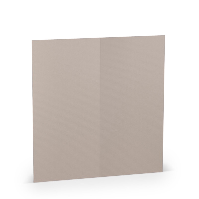 cartes pliantes (portrait) colorées gris (gris taupe) 100 x 210 mm (dl) | 220 g/qm côtelé (paperado) | sans fenêtre | pas de fermeture | pas de rabat | 50 pièces