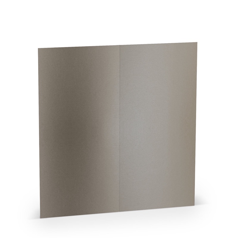 cartes pliantes (portrait) colorées gris (gris taupe) 100 x 210 mm (dl) | 220 g/qm métallique | sans fenêtre | pas de fermeture | pas de rabat | 50 pièces