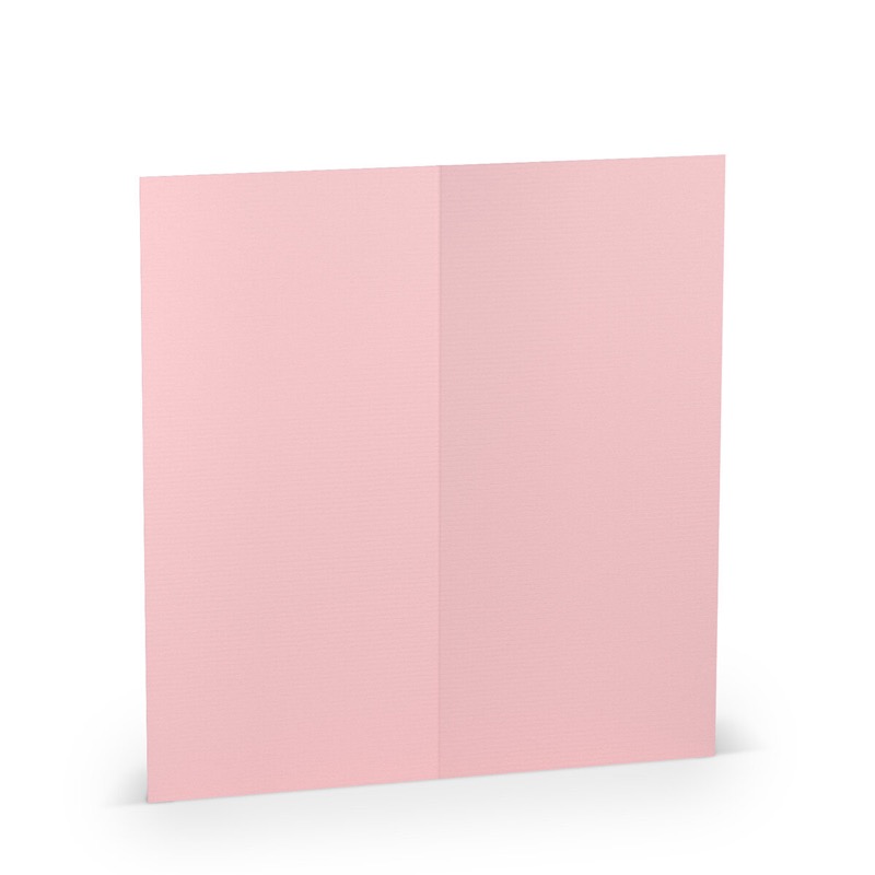 cartes pliantes (portrait) colorées rose (rose flamant) 100 x 210 mm (dl) | 220 g/qm côtelé (paperado) | sans fenêtre | pas de fermeture | pas de rabat | 50 pièces