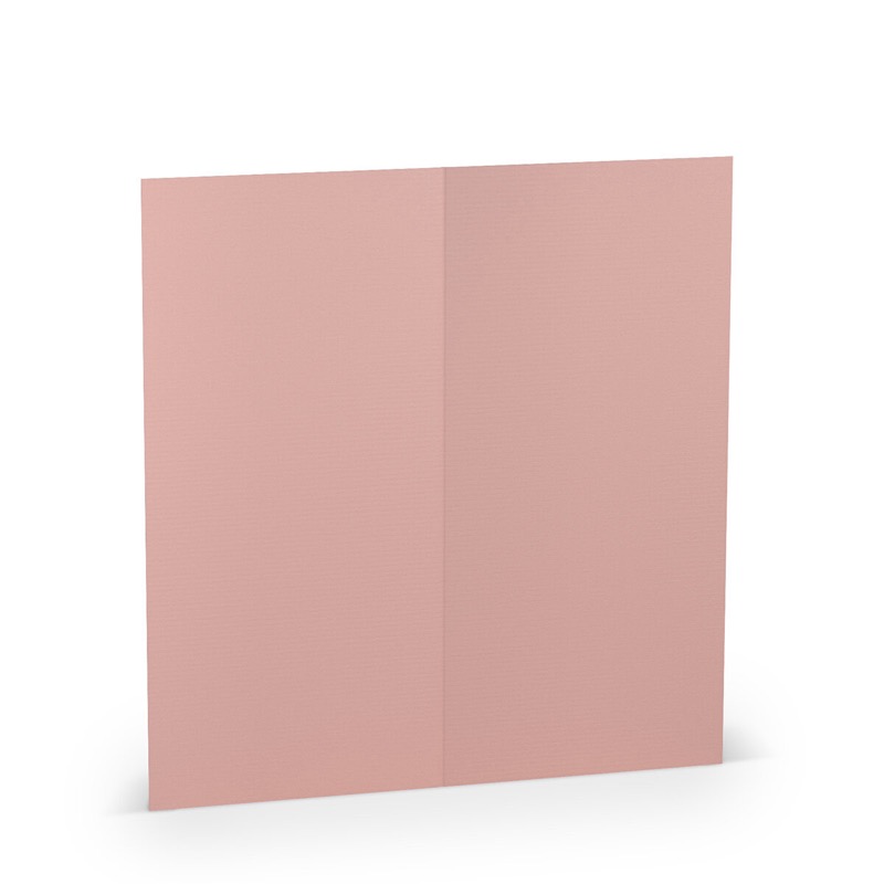 cartes pliantes (portrait) colorées rose (vieux rose) 100 x 210 mm (dl) | 220 g/qm côtelé (paperado) | sans fenêtre | pas de fermeture | pas de rabat | 50 pièces