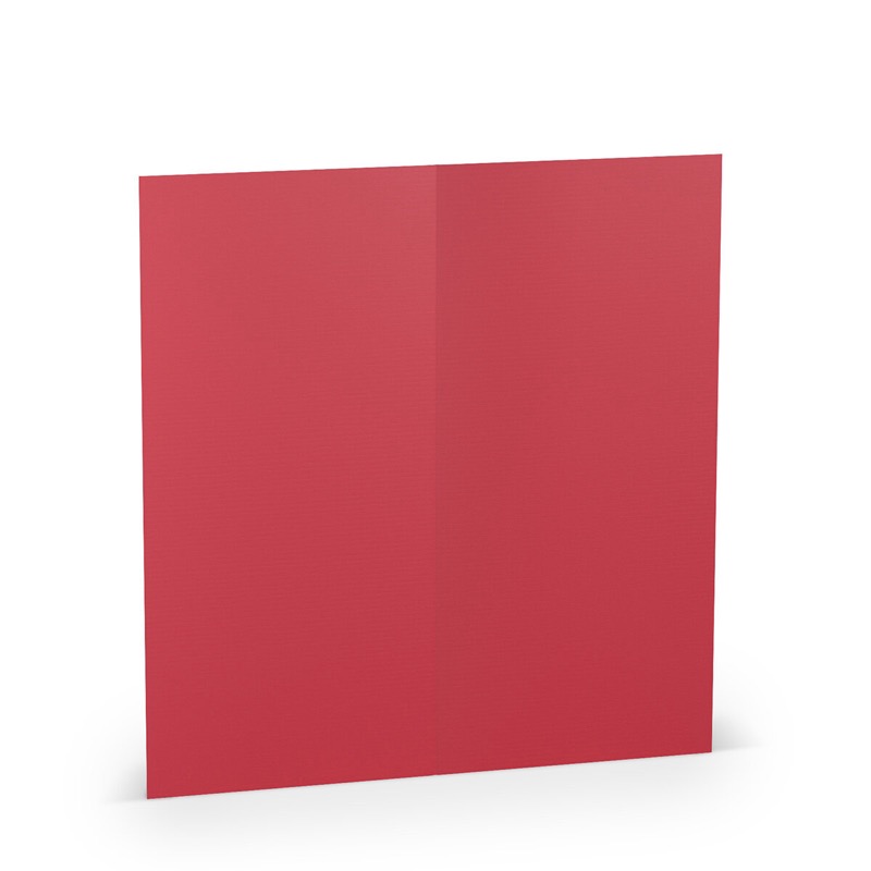 cartes pliantes (portrait) colorées rouge 100 x 210 mm (dl) | 220 g/qm côtelé (paperado) | sans fenêtre | pas de fermeture | pas de rabat | 50 pièces