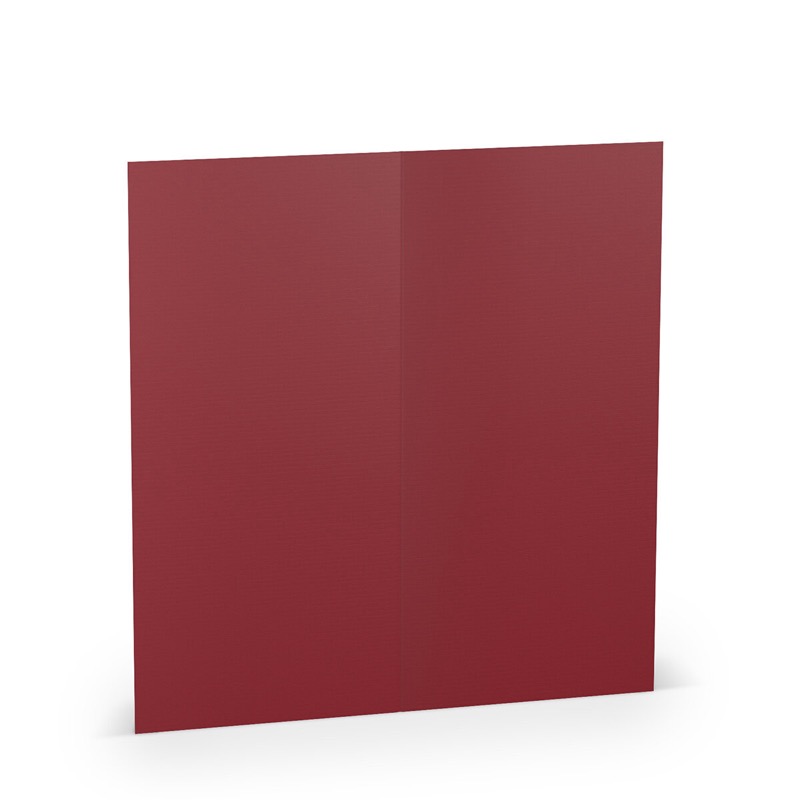 cartes pliantes (portrait) colorées rouge (rosso) 100 x 210 mm (dl) | 220 g/qm côtelé (paperado) | sans fenêtre | pas de fermeture | pas de rabat | 50 pièces