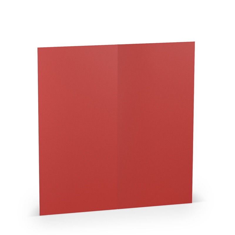 cartes pliantes (portrait) colorées rouge (rouge tomate) 100 x 210 mm (dl) | 220 g/qm côtelé (paperado) | sans fenêtre | pas de fermeture | pas de rabat | 50 pièces