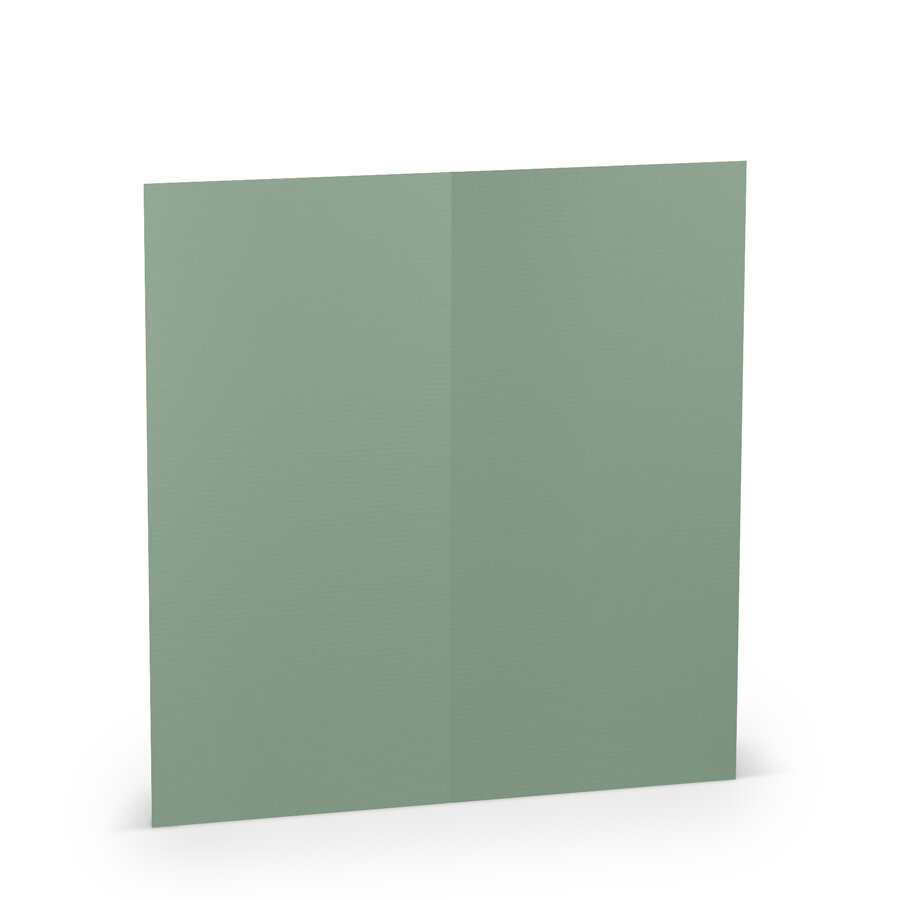 cartes pliantes (portrait) colorées vert (eucalyptus) 100 x 210 mm (dl) | 220 g/qm côtelé (paperado) | sans fenêtre | pas de fermeture | pas de rabat | 50 pièces