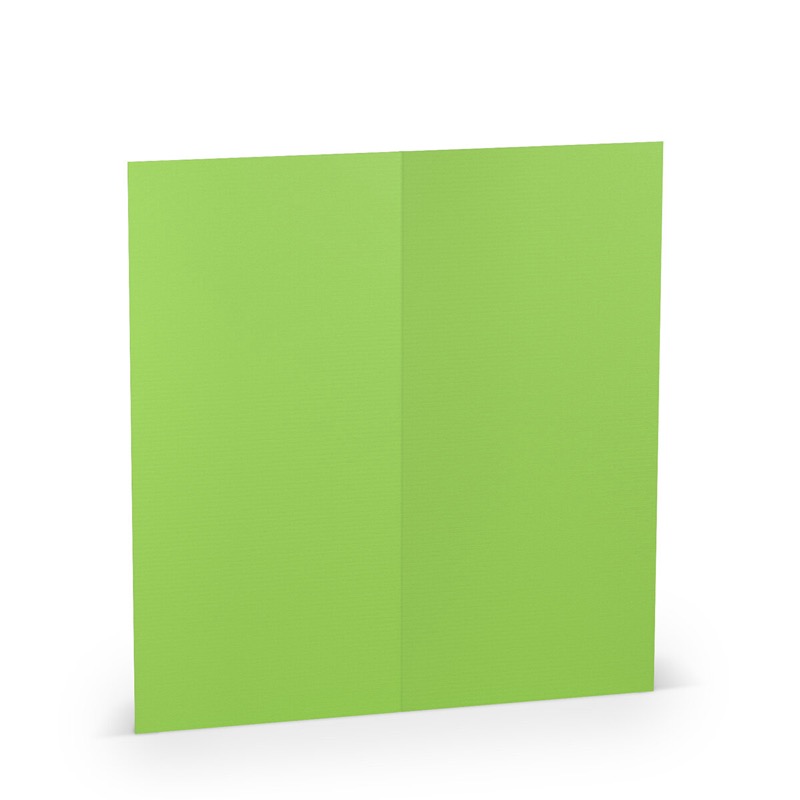 cartes pliantes (portrait) colorées vert (pomme) 100 x 210 mm (dl) | 220 g/qm côtelé (paperado) | sans fenêtre | pas de fermeture | pas de rabat | 50 pièces