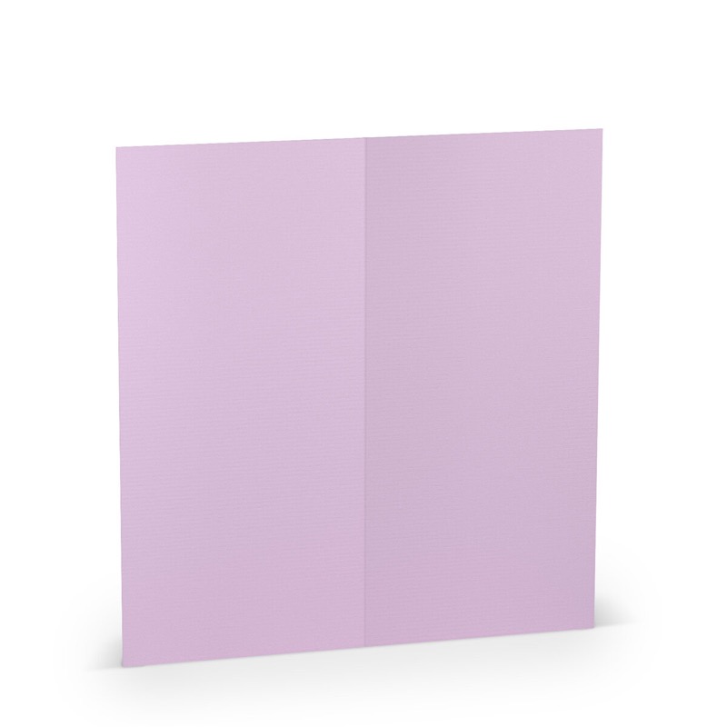 cartes pliantes (portrait) colorées violet (orchidée lilas) 100 x 210 mm (dl) | 220 g/qm côtelé (paperado) | sans fenêtre | pas de fermeture | pas de rabat | 50 pièces