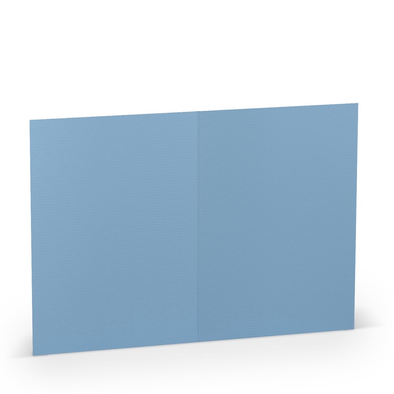 cartes pliantes (portrait) colorées bleu (bleu foncé) 105 x 148 mm (din a6) | 220 g/qm côtelé (paperado) | sans fenêtre | pas de fermeture | pas de rabat | 50 pièces