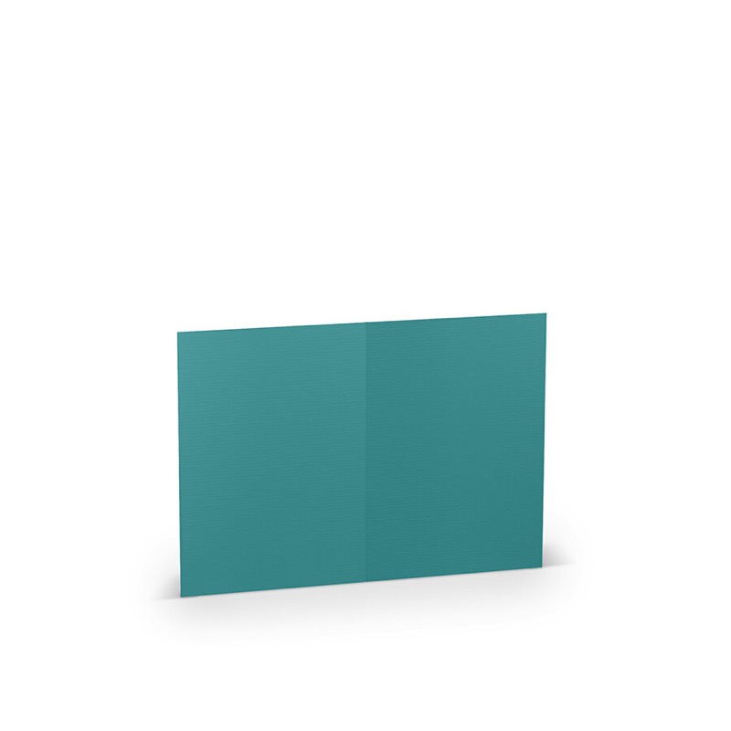 cartes pliantes (portrait) colorées bleu (ocean) 105 x 148 mm (din a6) | 220 g/qm côtelé (paperado) | sans fenêtre | pas de fermeture | pas de rabat | 50 pièces