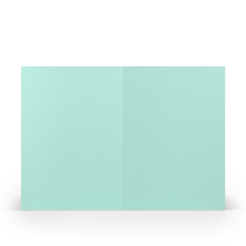 cartes pliantes (portrait) Bleu (Turquoise caraïbe) 105 x 148 mm