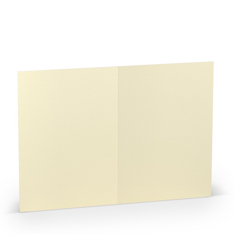 cartes pliantes (portrait) colorées crème (chamois) 105 x 148 mm (din a6) | 220 g/qm côtelé (paperado) | sans fenêtre | pas de fermeture | pas de rabat | 50 pièces