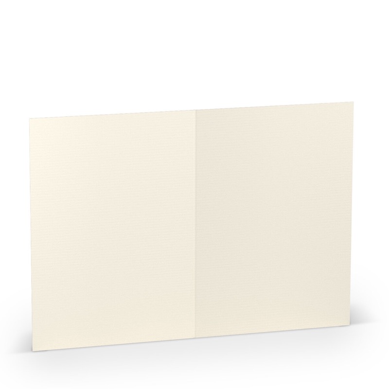 cartes pliantes (portrait) colorées crème (ivoire clair) 105 x 148 mm (din a6) | 220 g/qm côtelé (paperado) | sans fenêtre | pas de fermeture | pas de rabat | 50 pièces