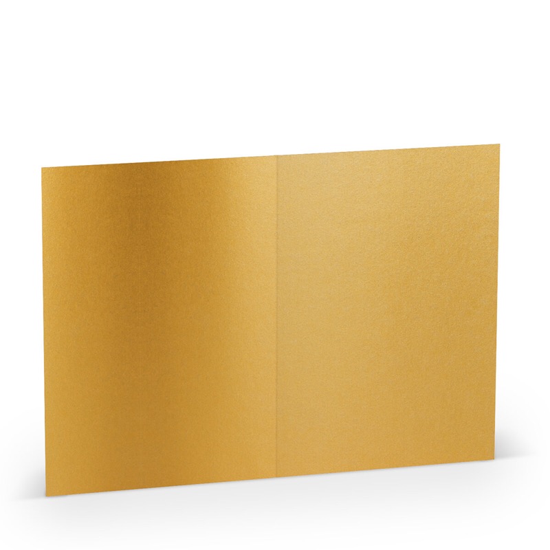 cartes pliantes (portrait) colorées doré 105 x 148 mm (din a6) | 250 g/qm offset (paperado) | sans fenêtre | pas de fermeture | pas de rabat | 50 pièces