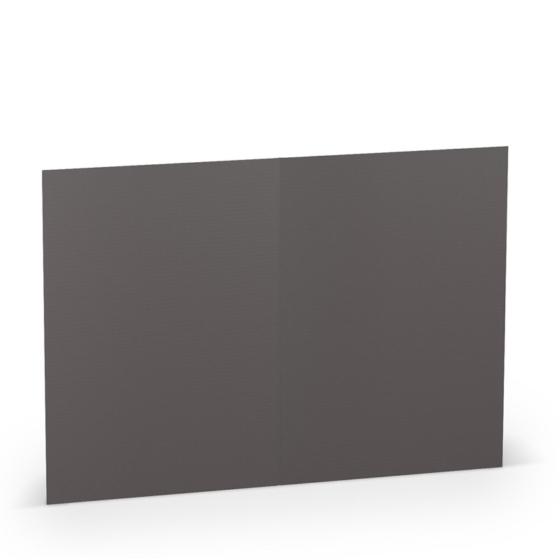 cartes pliantes (portrait) colorées gris (ardoise) 105 x 148 mm (din a6) | 220 g/qm côtelé (paperado) | sans fenêtre | pas de fermeture | pas de rabat | 50 pièces