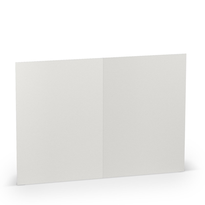cartes pliantes (portrait) colorées gris (gris glacé) 105 x 148 mm (din a6) | 220 g/qm côtelé (paperado) | sans fenêtre | pas de fermeture | pas de rabat | 50 pièces