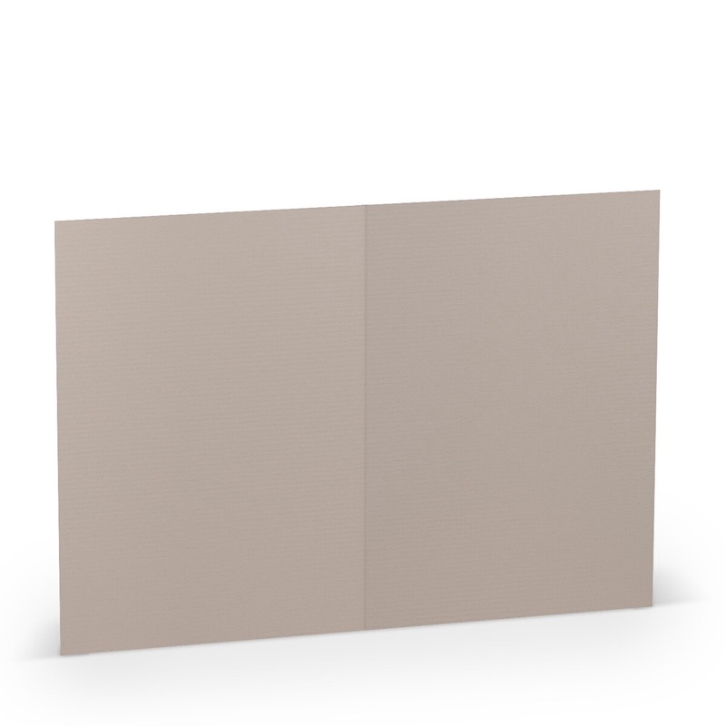 cartes pliantes (portrait) colorées gris (gris taupe) 105 x 148 mm (din a6) | 220 g/qm côtelé (paperado) | sans fenêtre | pas de fermeture | pas de rabat | 50 pièces
