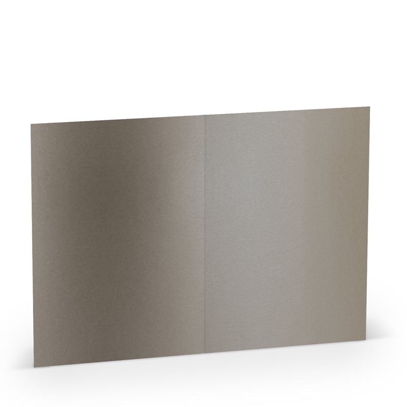 cartes pliantes (portrait) colorées gris (gris taupe) 105 x 148 mm (din a6) | 220 g/qm métallique | sans fenêtre | pas de fermeture | pas de rabat | 50 pièces
