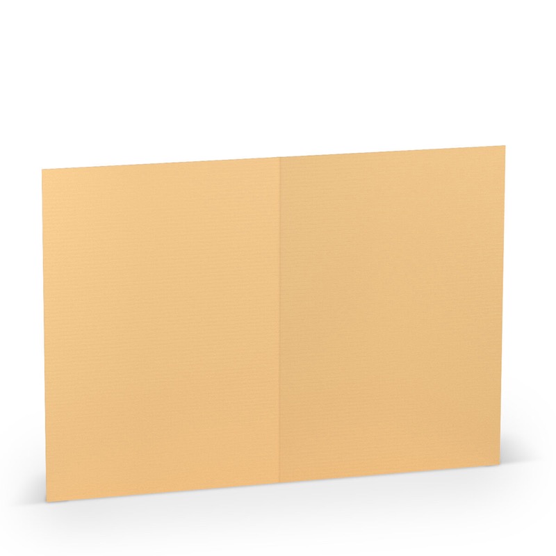 cartes pliantes (portrait) colorées jaune (jaune melon) 105 x 148 mm (din a6) | 220 g/qm côtelé (paperado) | sans fenêtre | pas de fermeture | pas de rabat | 50 pièces