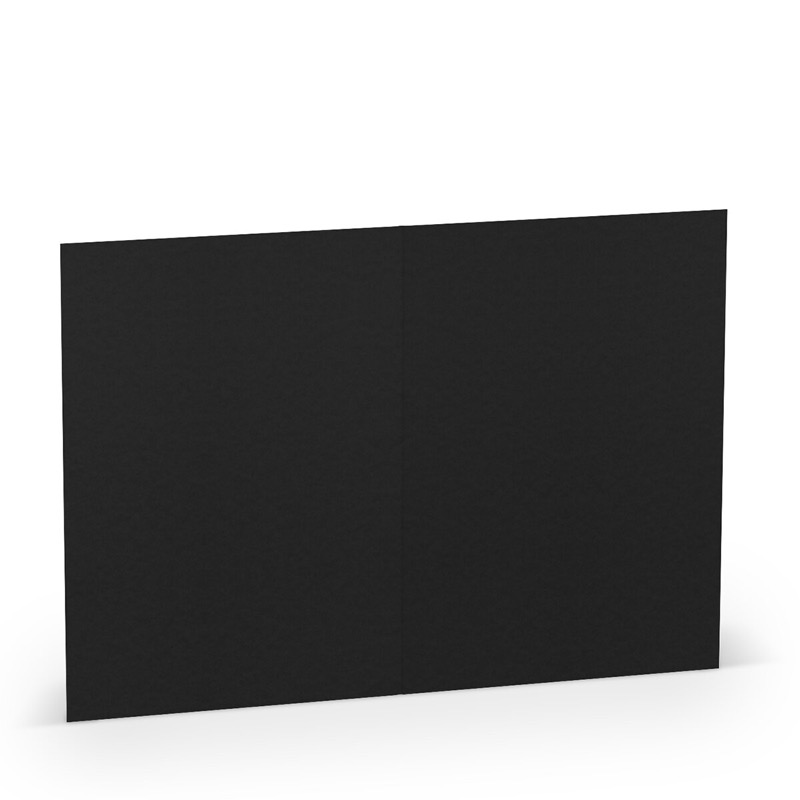cartes pliantes (portrait) colorées noir 105 x 148 mm (din a6) | 220 g/qm mat (paperado) | sans fenêtre | pas de fermeture | pas de rabat | 50 pièces