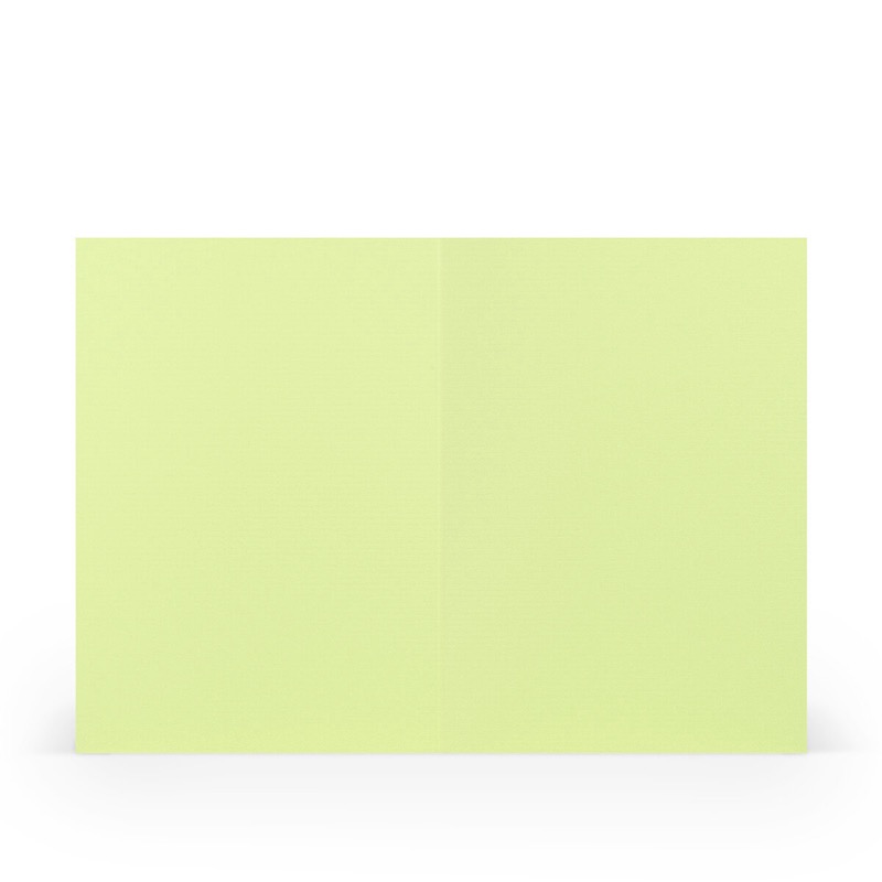 cartes pliantes (portrait) colorées vert (pistache) 105 x 148 mm (din a6) | 220 g/qm côtelé (paperado) | sans fenêtre | pas de fermeture | pas de rabat | 50 pièces