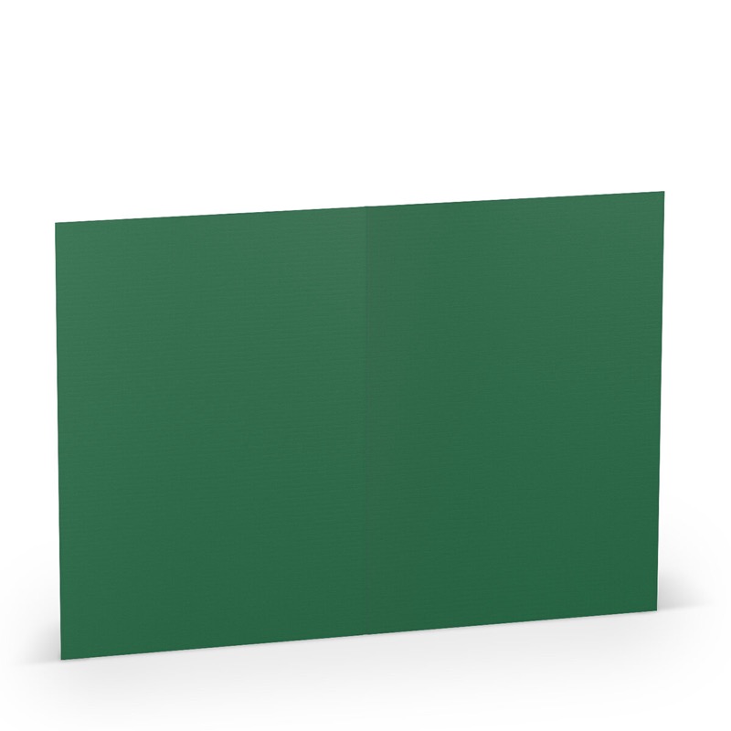 cartes pliantes (portrait) colorées vert (vert sapin) 105 x 148 mm (din a6) | 220 g/qm côtelé (paperado) | sans fenêtre | pas de fermeture | pas de rabat | 50 pièces