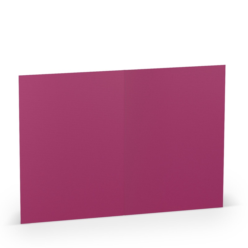 cartes pliantes (portrait) colorées violet (amarena) 105 x 148 mm (din a6) | 220 g/qm côtelé (paperado) | sans fenêtre | pas de fermeture | pas de rabat | 50 pièces