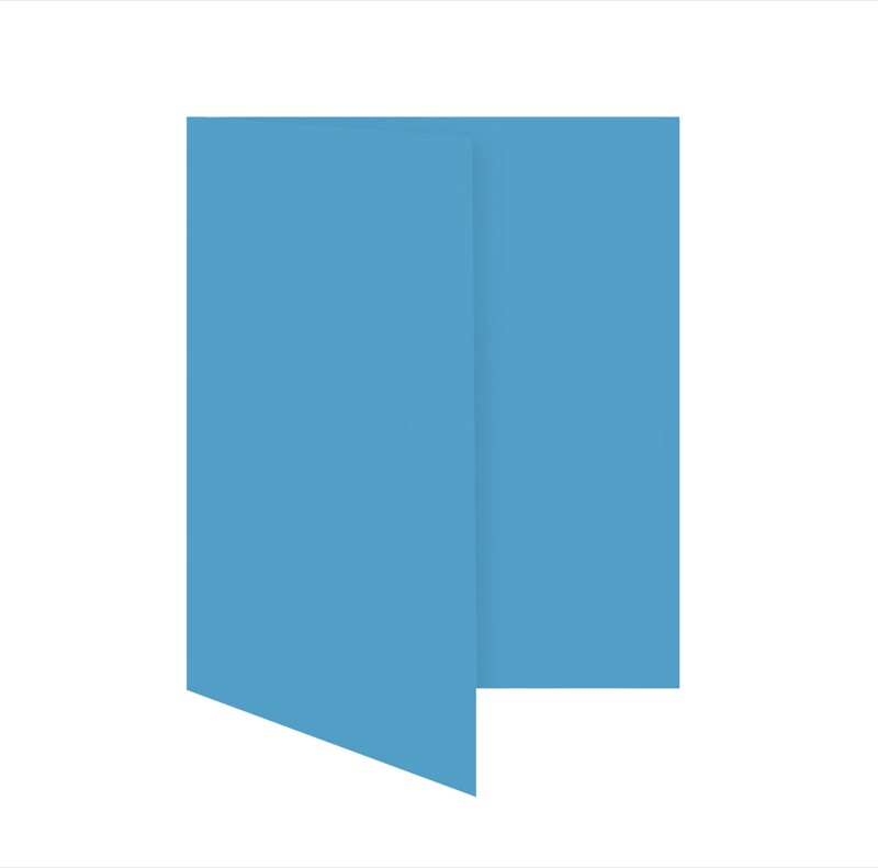 cartes pliantes colorées bleu (bleu azur) 105 x 150 mm (din a6) | 230 g/qm offset | sans fenêtre | pas de fermeture | pas de rabat | 50 pièces