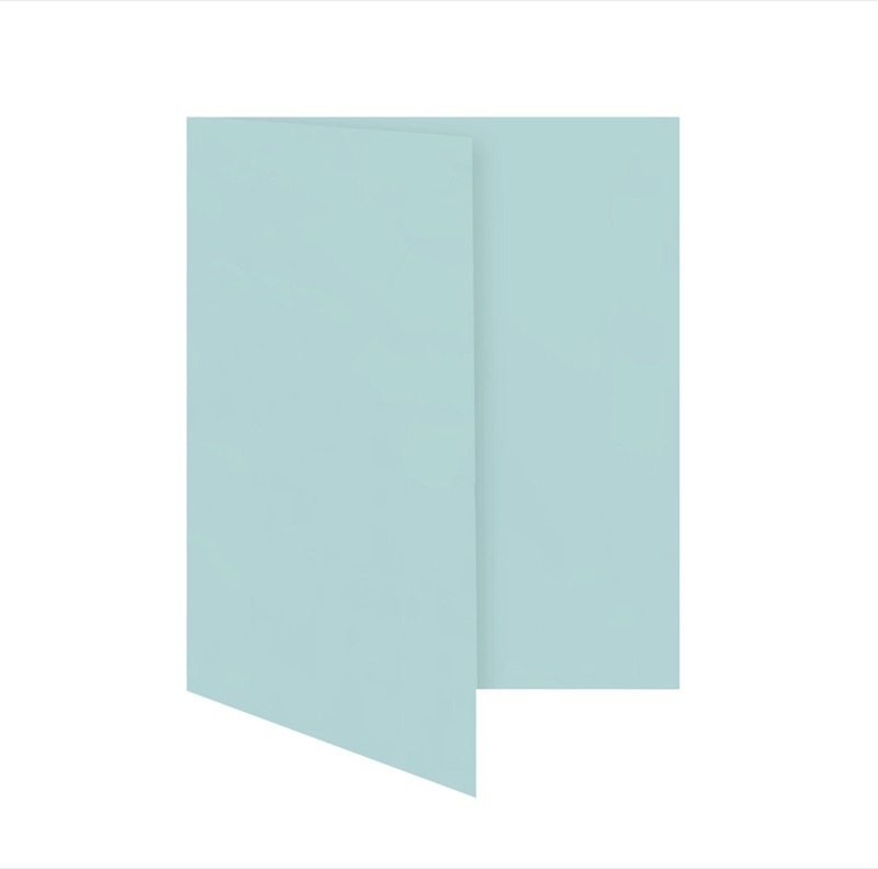 cartes pliantes colorées bleu (lagon) 105 x 150 mm (din a6) | 230 g/qm offset | sans fenêtre | pas de fermeture | pas de rabat | 50 pièces