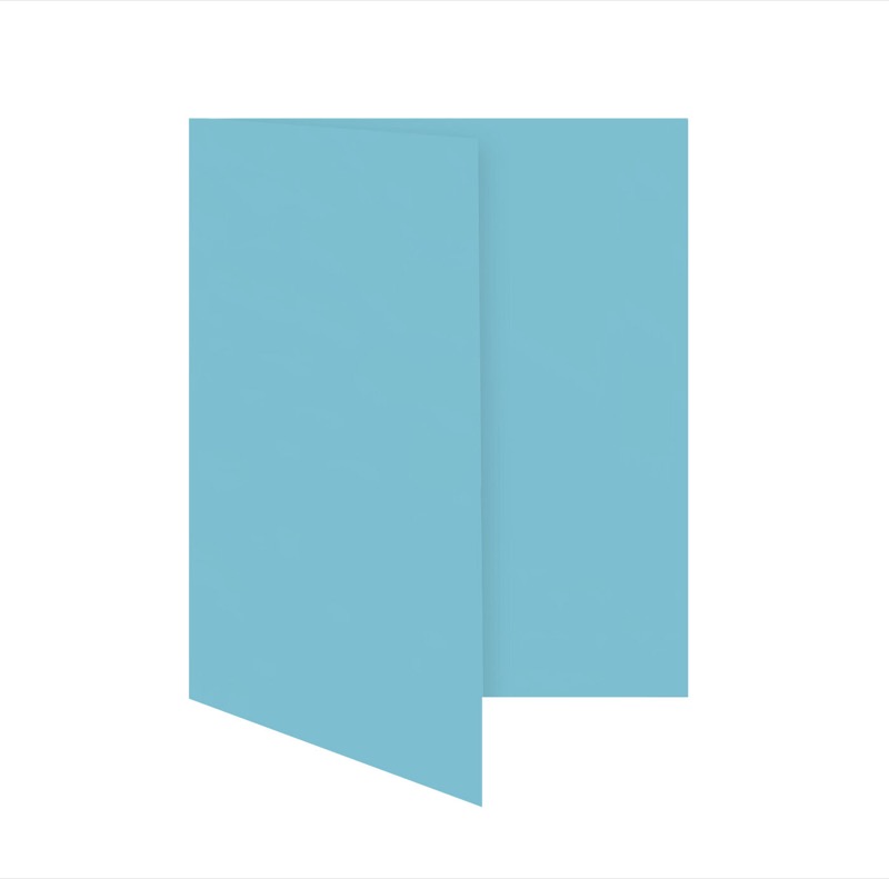 cartes pliantes colorées bleu (turquoise caraïbe) 105 x 150 mm (din a6) | 230 g/qm offset | sans fenêtre | pas de fermeture | pas de rabat | 50 pièces