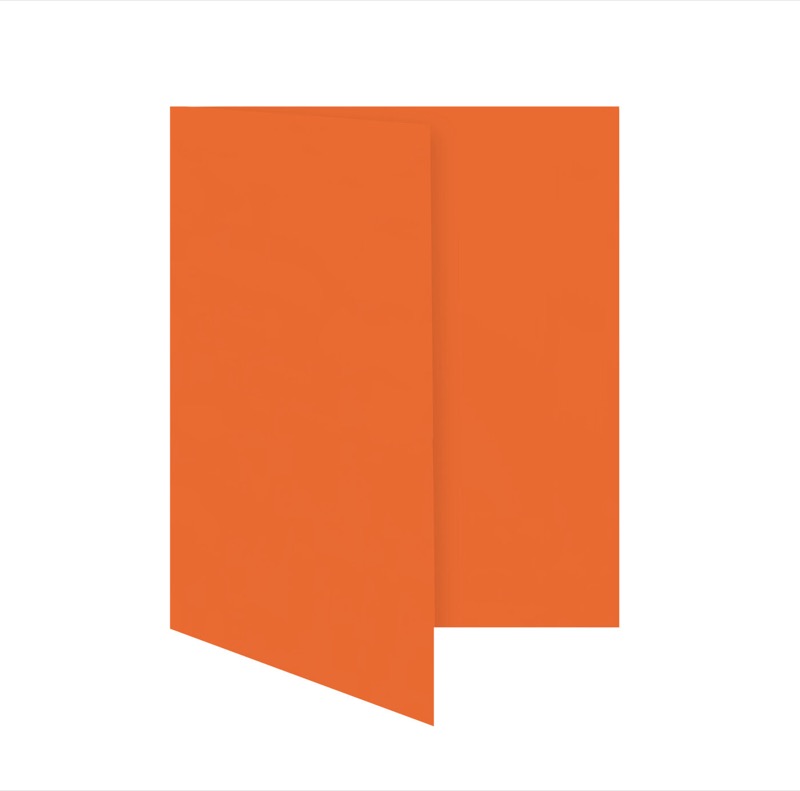 cartes pliantes colorées orange (nectarine) 105 x 150 mm (din a6) | 230 g/qm offset | sans fenêtre | pas de fermeture | pas de rabat | 50 pièces
