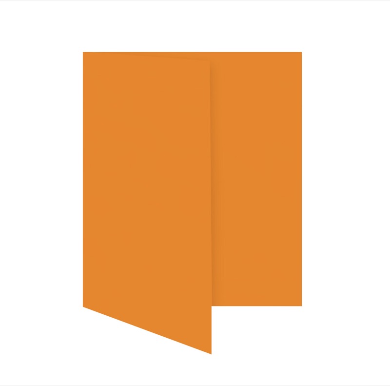 cartes pliantes colorées orange (orange clair) 105 x 150 mm (din a6) | 230 g/qm offset | sans fenêtre | pas de fermeture | pas de rabat | 50 pièces