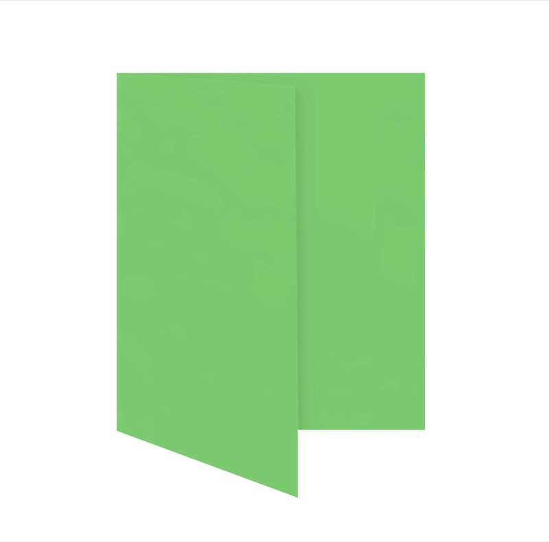 cartes pliantes colorées vert (émeraude) 105 x 150 mm (din a6) | 230 g/qm offset | sans fenêtre | pas de fermeture | pas de rabat | 50 pièces