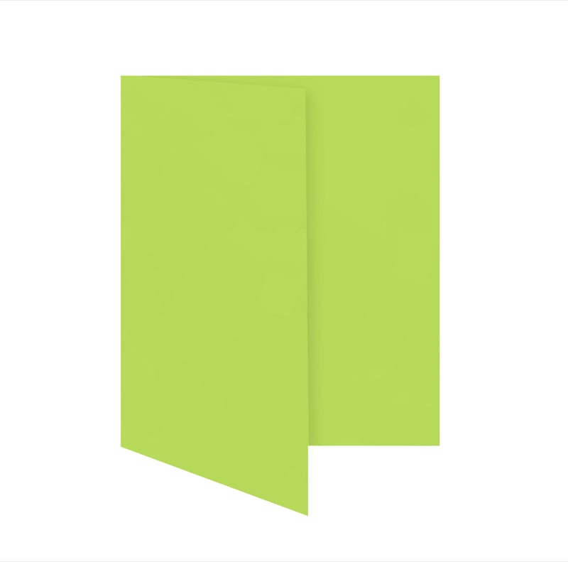 cartes pliantes colorées vert (vert tilleul) 105 x 150 mm (din a6) | 230 g/qm offset | sans fenêtre | pas de fermeture | pas de rabat | 50 pièces