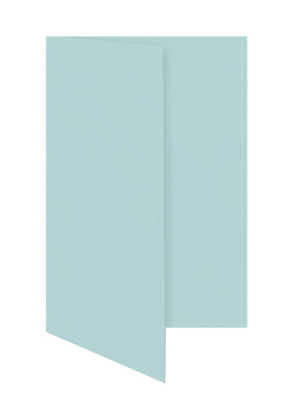 cartes pliantes colorées bleu (lagon) 105 x 210 mm (dl) | 230 g/qm offset | sans fenêtre | pas de fermeture | pas de rabat | 50 pièces