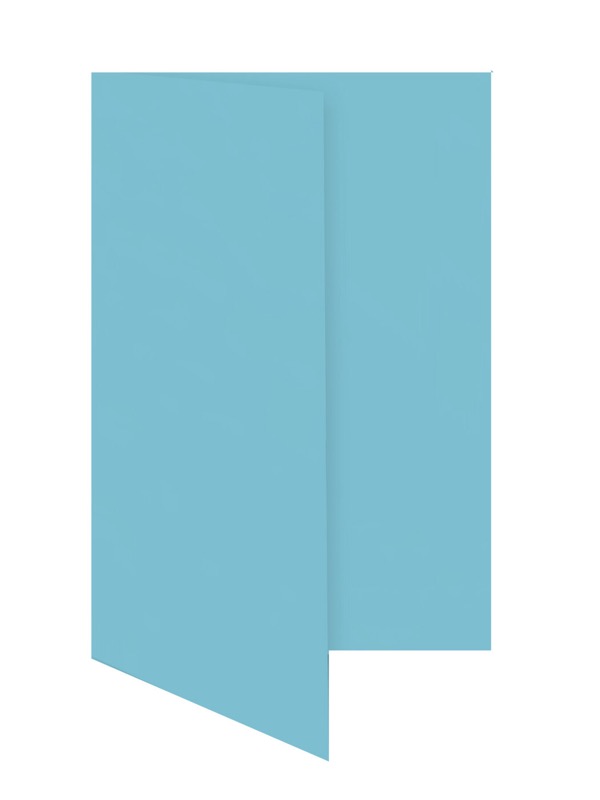 cartes pliantes colorées bleu (turquoise caraïbe) 105 x 210 mm (dl) | 230 g/qm offset | sans fenêtre | pas de fermeture | pas de rabat | 50 pièces