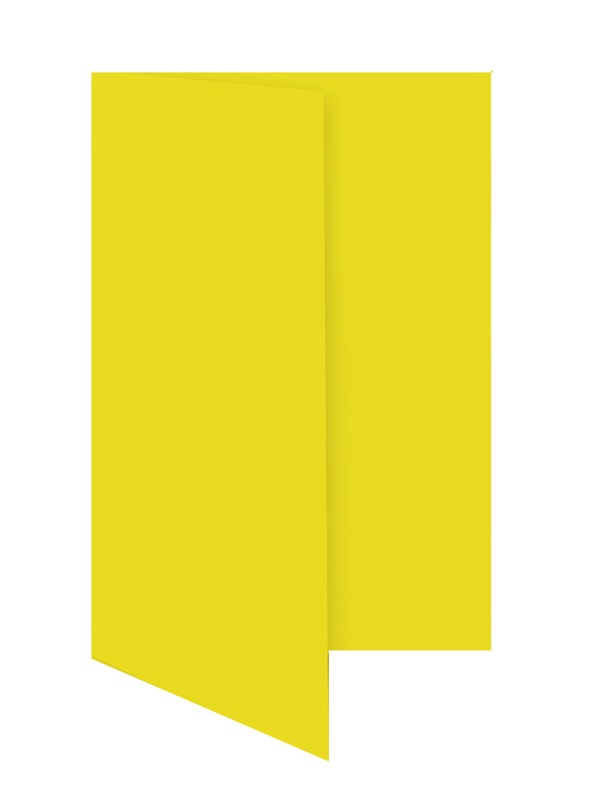 cartes pliantes colorées jaune (jaune bouton d'or) 105 x 210 mm (dl) | 230 g/qm offset | sans fenêtre | pas de fermeture | pas de rabat | 50 pièces