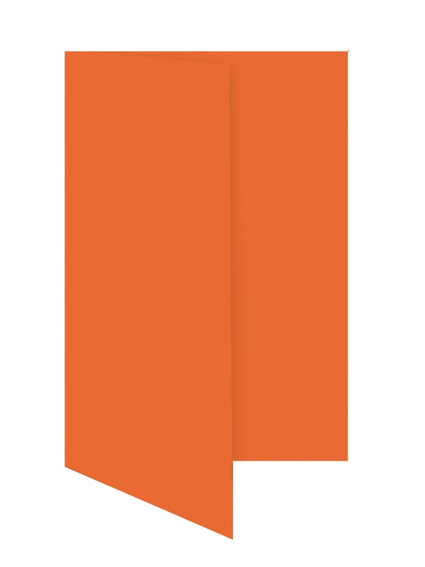 cartes pliantes colorées orange (nectarine) 105 x 210 mm (dl) | 230 g/qm offset | sans fenêtre | pas de fermeture | pas de rabat | 50 pièces